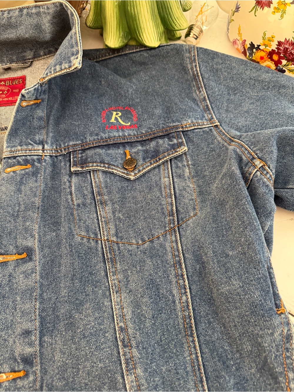 Riviera Hotel & Casino Embroidered Denim Jacket - Blue - Picture 6 of 9